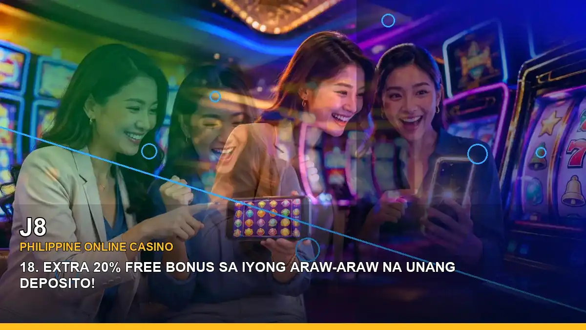 J8 high-energy mobile casino app in a right-diagonal layout for Philippine players